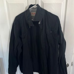Black wrangler work shirt heavy fabric